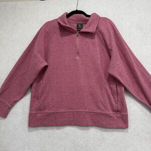 Nike Sweater Womens Large Half Zip Pullover Athletic Swoosh Pocket DA4157-814